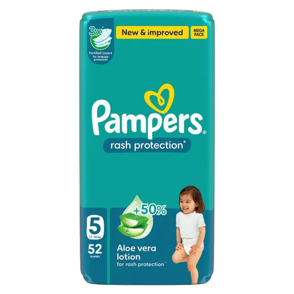 Pampers Diapers Taped Rash Protection Mega Pack Size 5 52 Count