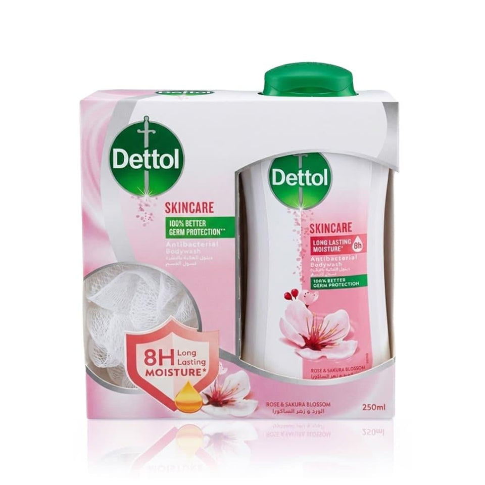Dettol Skincare Body Wash Rose & Sakura Blossom Antibacterial Protection 250ml