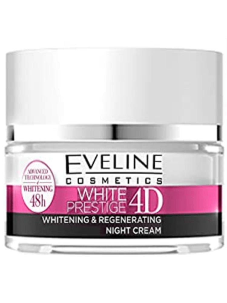 Eveline White Prestige 4D Night Cream - Skin Brightening & Rejuvenating - 50ml