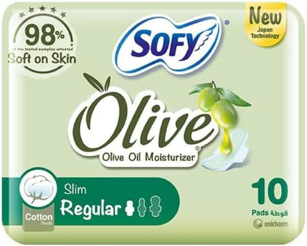 Kotex Pads Regular Slim With Wings Olive Oil Sofy 10 Pieces
