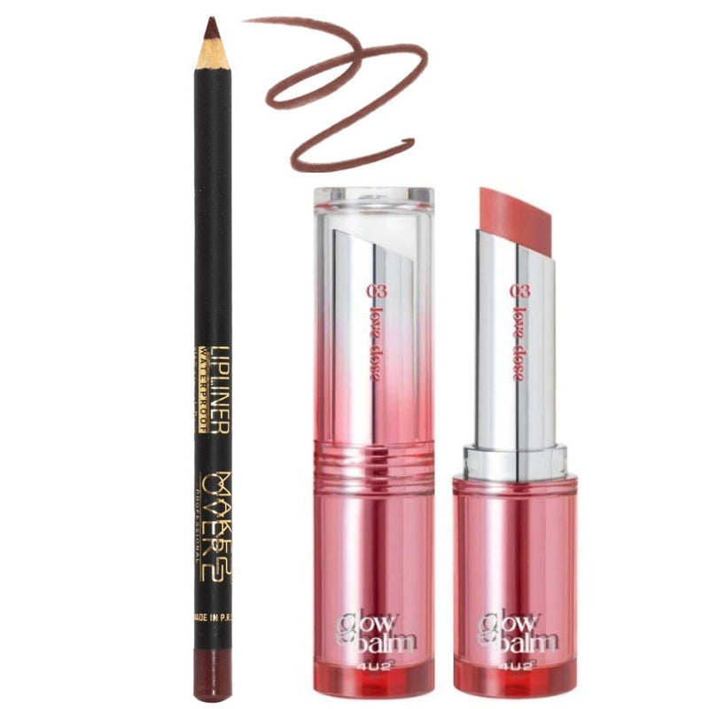 Lof Dose 03 Melo Glow Balm & Makeover 22 LP15 Lip Liner Combo Set