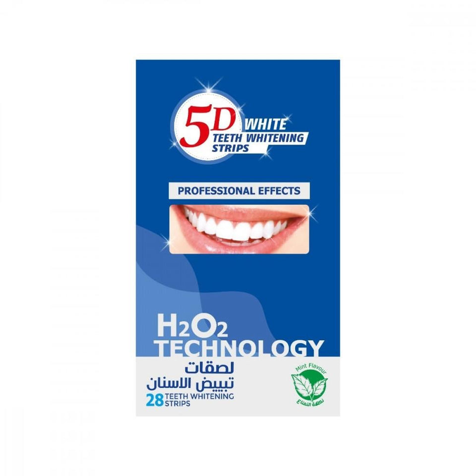 5D White Teeth Whitening Strips Mint Flavor for Stain Removal 28 strips