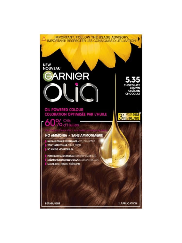 Best Permanent Hair Color Chocolate Brown Ammonia Free Garnier Olia 5.35