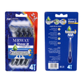 Mrway 3-Blade Razor Set for Women 4 Count Moisturizing Strip