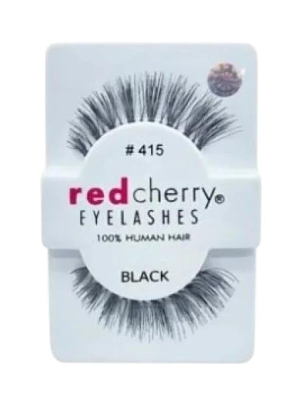 Natural Looking False Eyelashes #415 Human Hair Red Cherry