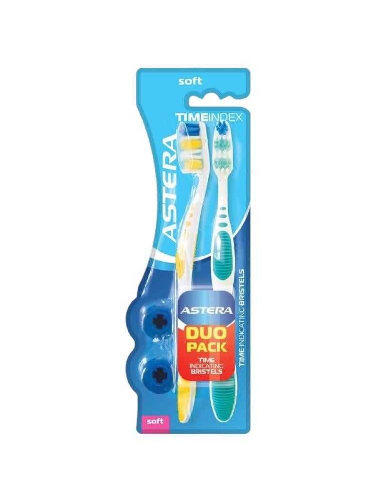 Soft Toothbrush for Sensitive Gums Time Index Astera Duo Pack 2ct