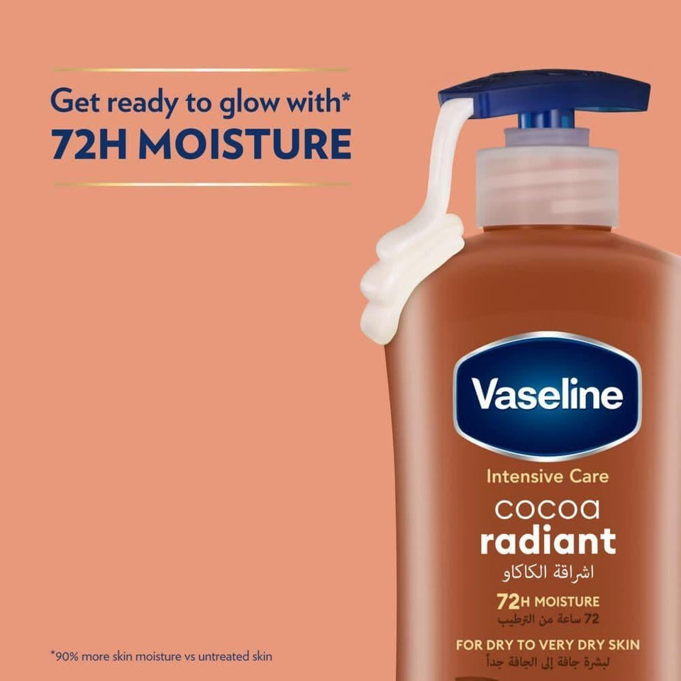 Vaseline Cocoa Radiant Body Lotion Moisturizing & Nourishing Skin 400ml