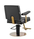 Salon System Women's Cutting Chair - Black with Gold Iron Frame