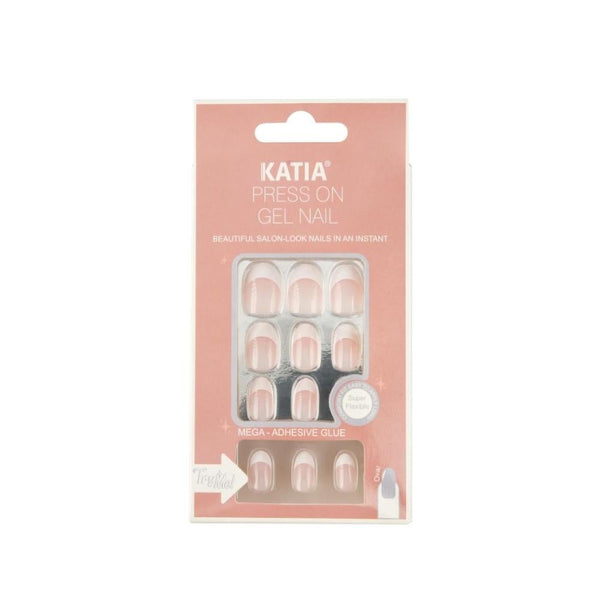 Katia Oval Gel Self-Adhesive Nails, French Pink, 29 Count