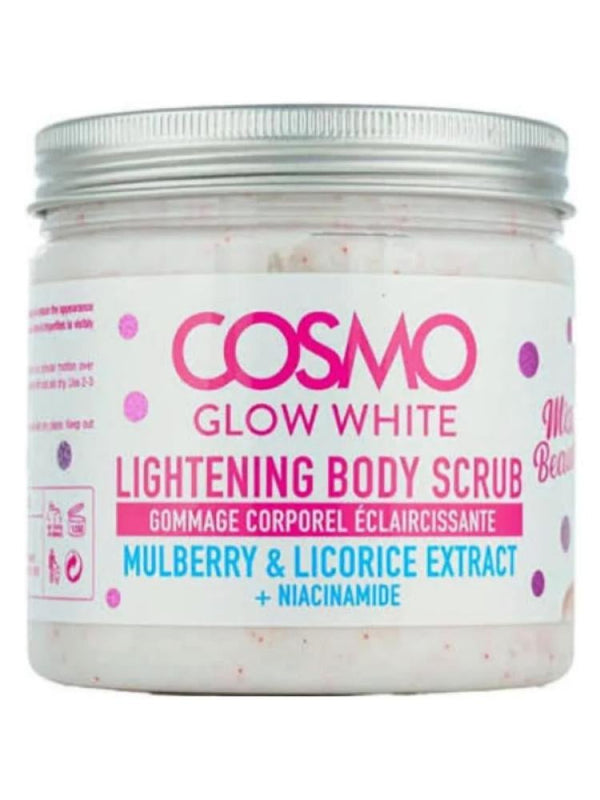 Cosmo Glow White Body Scrub with Azelaic Acid & Mulberry Extract for Brightening - 475ml