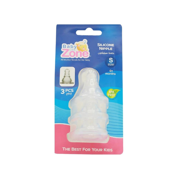 Baby Zone Silicone Nipple Size S 3 Pack 0 Months