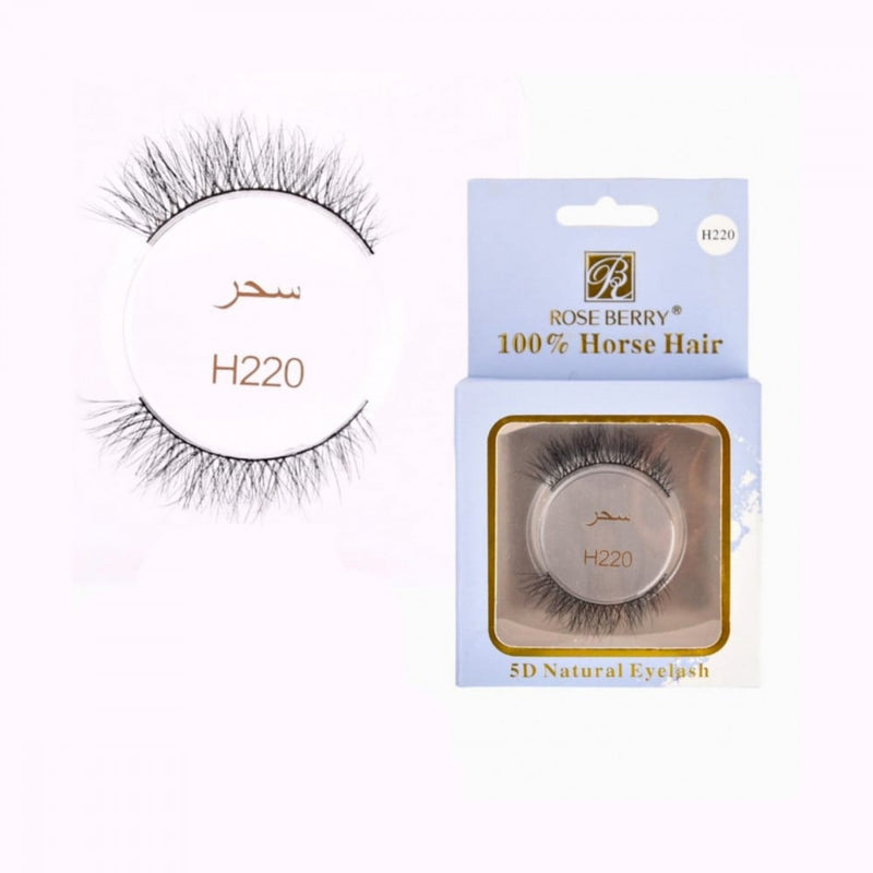 Rose Berry Horsehair Eyelashes H220, Natural, Reusable