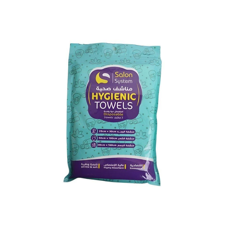Salon System 3-in-1 Disposable Towel Set for Face, Hair, and Body