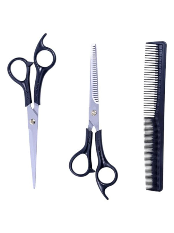 Salon System Hair Cutting Tool Set Stainless Steel Scissors Comb 3 Pieces