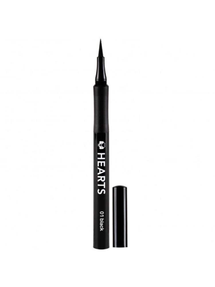 Black Liquid Eyeliner Waterproof Felt Tip Intense Black Hearts 1.2ml