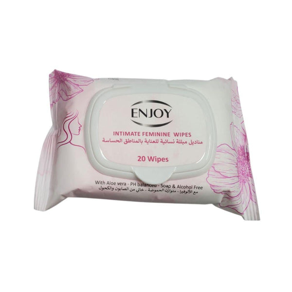Enjoy Feminine Cleansing Wipes - Alcohol-Free, Fragrance-Free, 20 Count