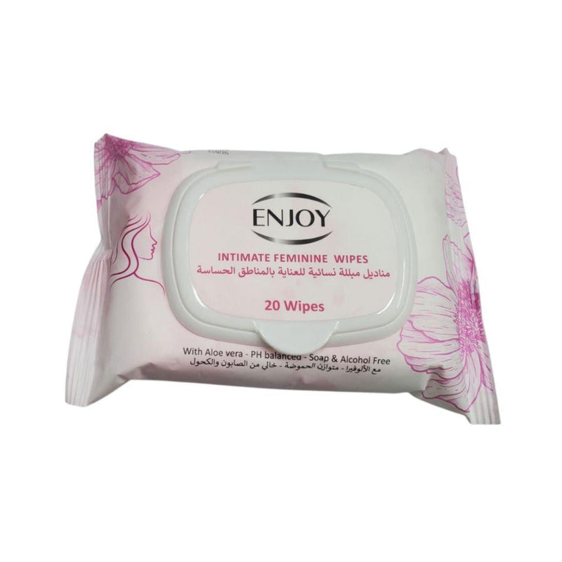 Enjoy Feminine Cleansing Wipes - Alcohol-Free, Fragrance-Free, 20 Count