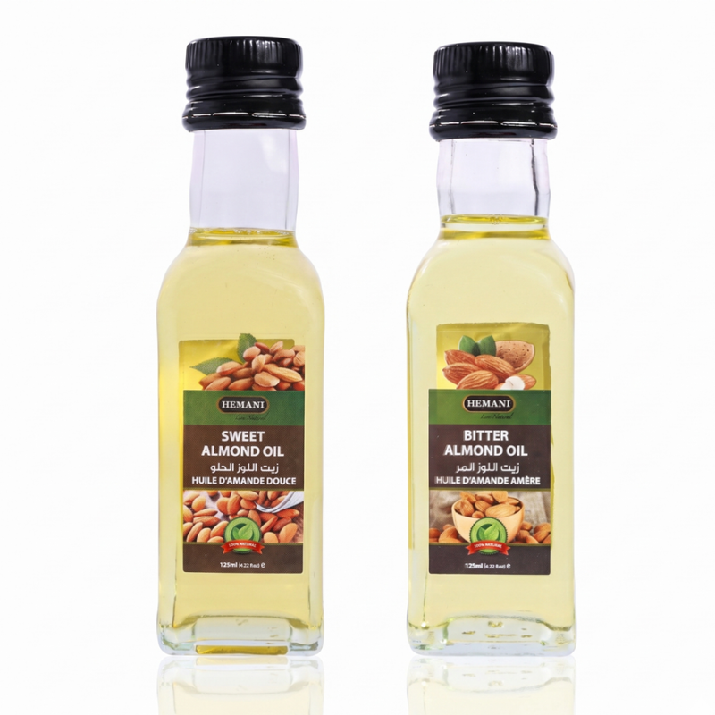 Sweet Almond and Bitter Almond Body Oil Set by Hemani, 250ml