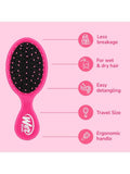 Wet Hair Brush Mini Detangler Gentle Knot Remover Assorted Colors
