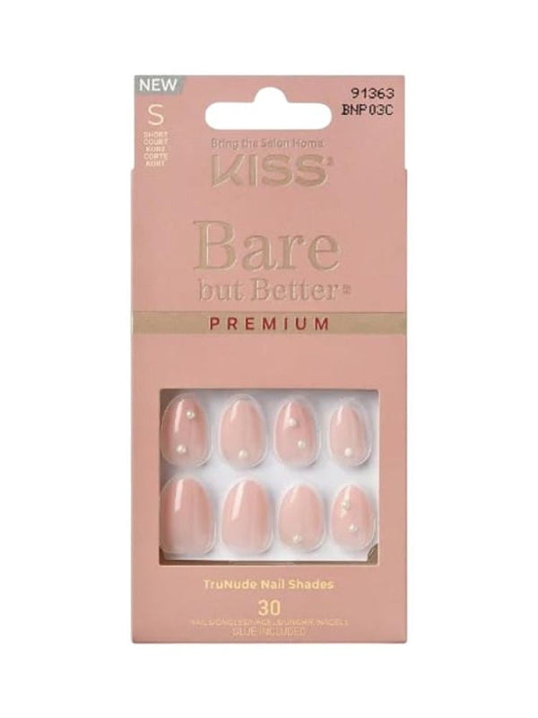 Kiss Bare but Better Luxury Beige Nude Nails - Ultra Short, 28 Pieces