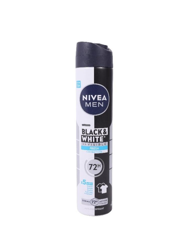 Best Antiperspirant Spray 48H Protection Black & White Fresh Nivea Men 200ml