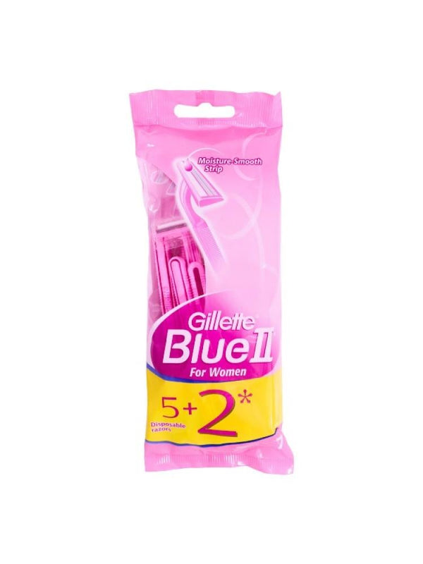Gillette Blue 2 Women's Razor Twin Blade Disposable 5+2 Pieces