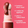e.l.f. Halo Glow Blush Wand, Liquid Cheek Color, 2% Squalane, Yo Go Cocoa