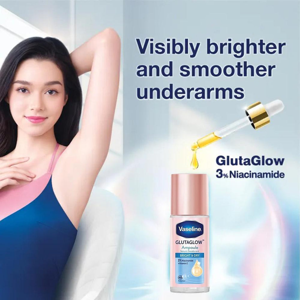 Vaseline Gluta Glow Bright & Dry Roll-On Deodorant Serum 45ml