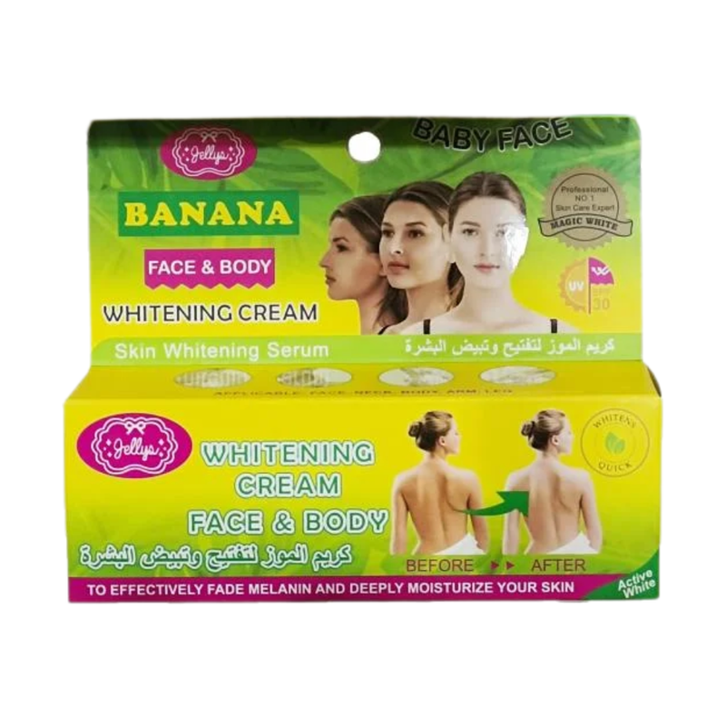 Jellys Banana Skin Lightening Cream, Brightening Face Moisturizer, 80ml
