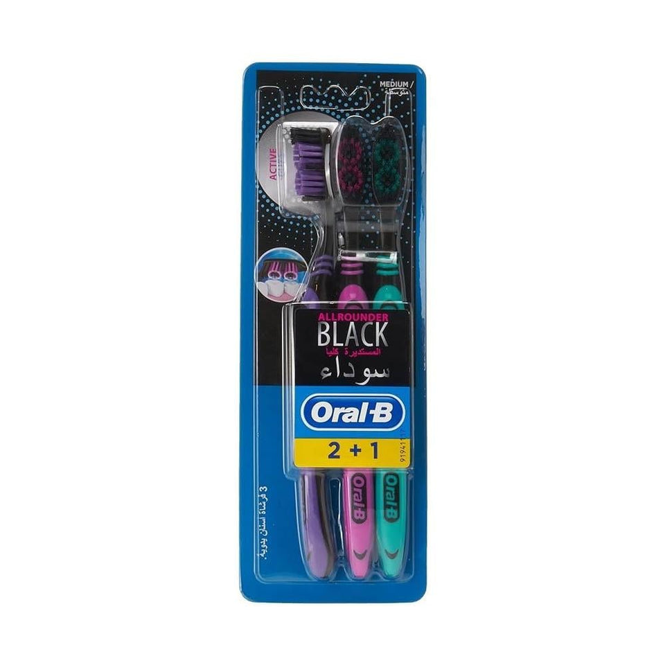 Oral-B All-Round Black Toothbrush for Effective Cleaning Soft Bristles 1 brush
