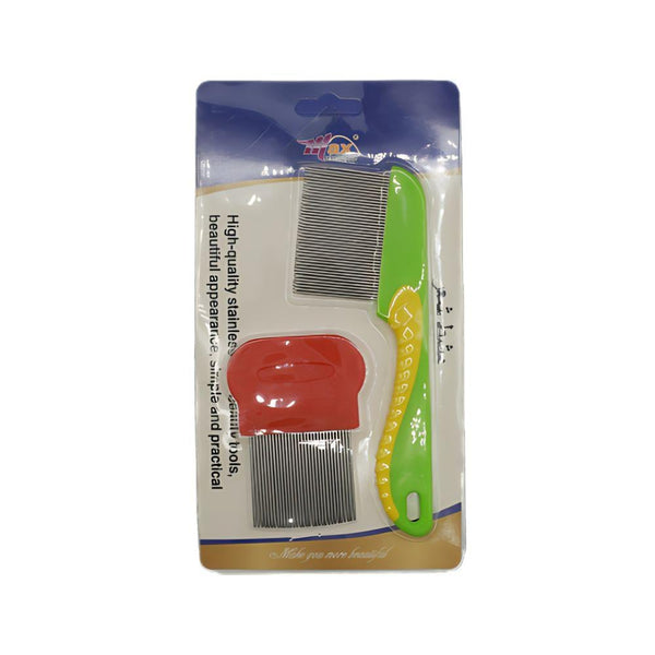 Lice Removal Comb Stainless Steel Fine-Toothed 2-Piece Set