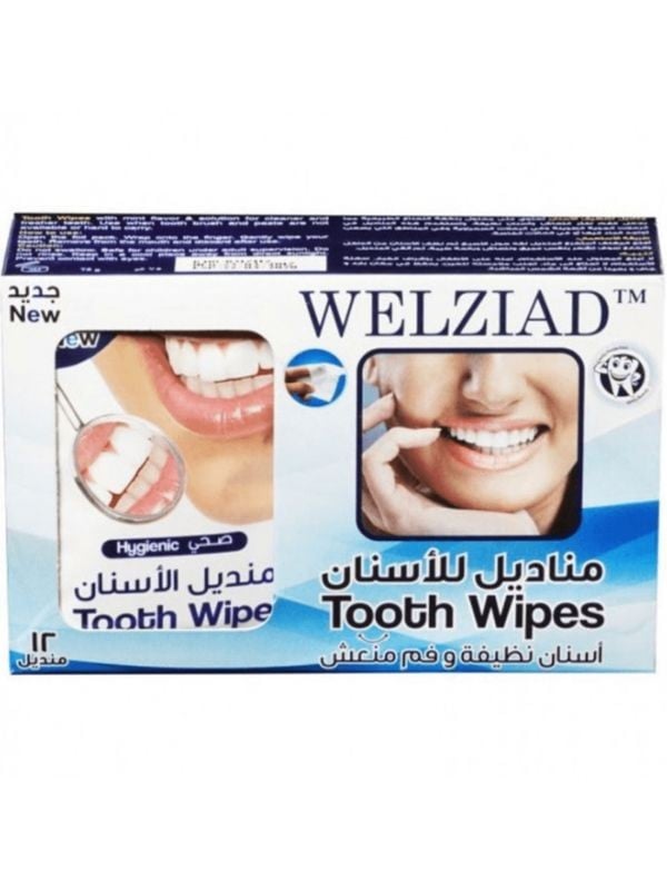 Dental Cleaning Wipes Mint Fresh Breath Welziad 12 Wipes