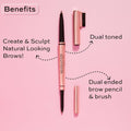 Revolution Play-On Eyebrow Pencil, Dual-Ended, Brown