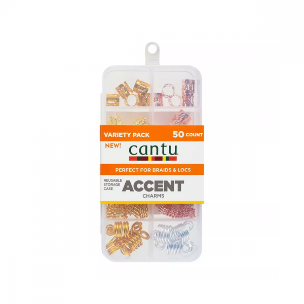 Cantu Hair Rings for Braids and Locs, Metal Styling Accessories, 50 Count