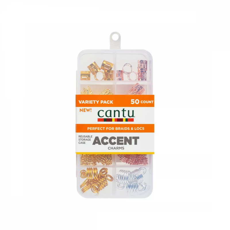 Cantu Hair Rings for Braids and Locs, Metal Styling Accessories, 50 Count