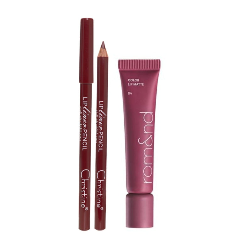 Lip Liner and Lipstick Combo Matte Cherry Set Romande Kristin 2-Piece