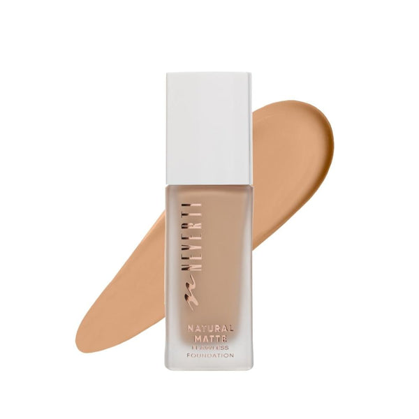 Neverti Natural Matte Foundation 009 Hazelnut Buildable Coverage