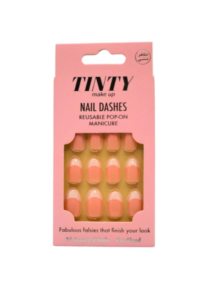 Press-On Adhesive Nails Natural Look Model MS7 Tinty 24 Pieces