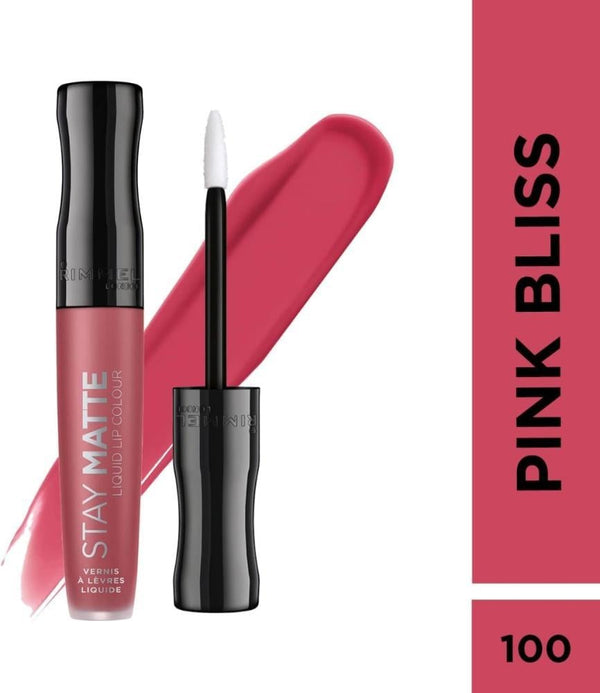 Matte Liquid Lipstick Hydrating Formula Pink Bliss Rimmel 100