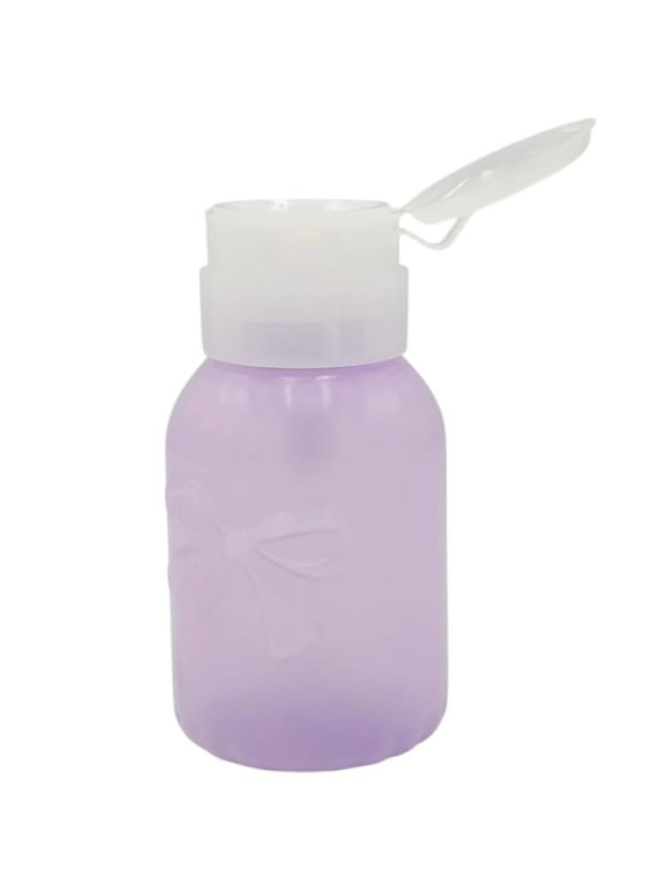 Salon System Empty Pump Bottle - Lilac - For Nail Polish Remover & Makeup Remover