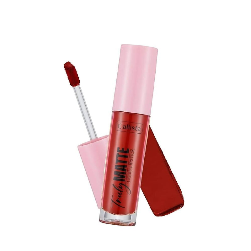 Callista Matte Liquid Lipstick 408 Red Alert 4.5ml Vegan Long-Lasting