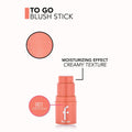 Flormar Stick To Go Blush in 01 Peachy Glam, Creamy Formula with Vitamin E & Shea Butter
