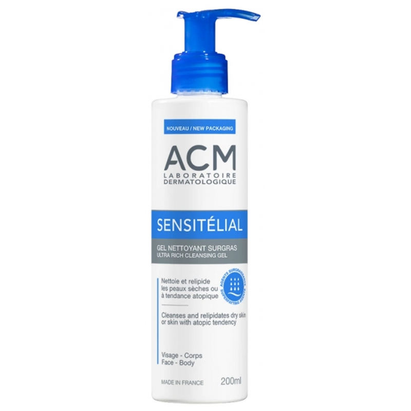 Cleansing Gel for Dry Skin Ultra Rich Sensitelial ACM Laboratories 200ml