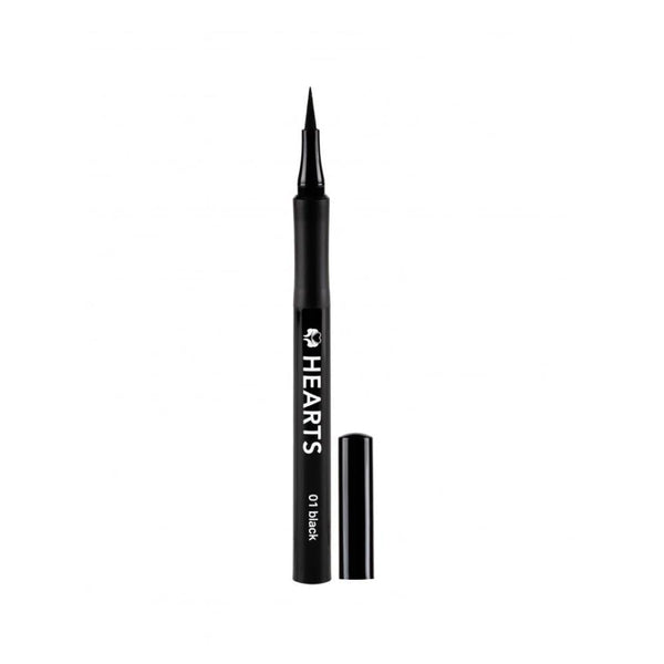 Hearts Liquid Eyeliner, Jet-Black, Smudge-Proof, Precision Brush