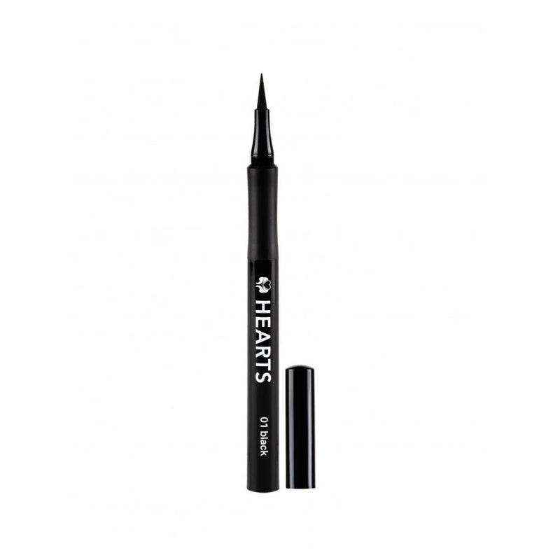 Hearts Liquid Eyeliner, Jet-Black, Smudge-Proof, Precision Brush