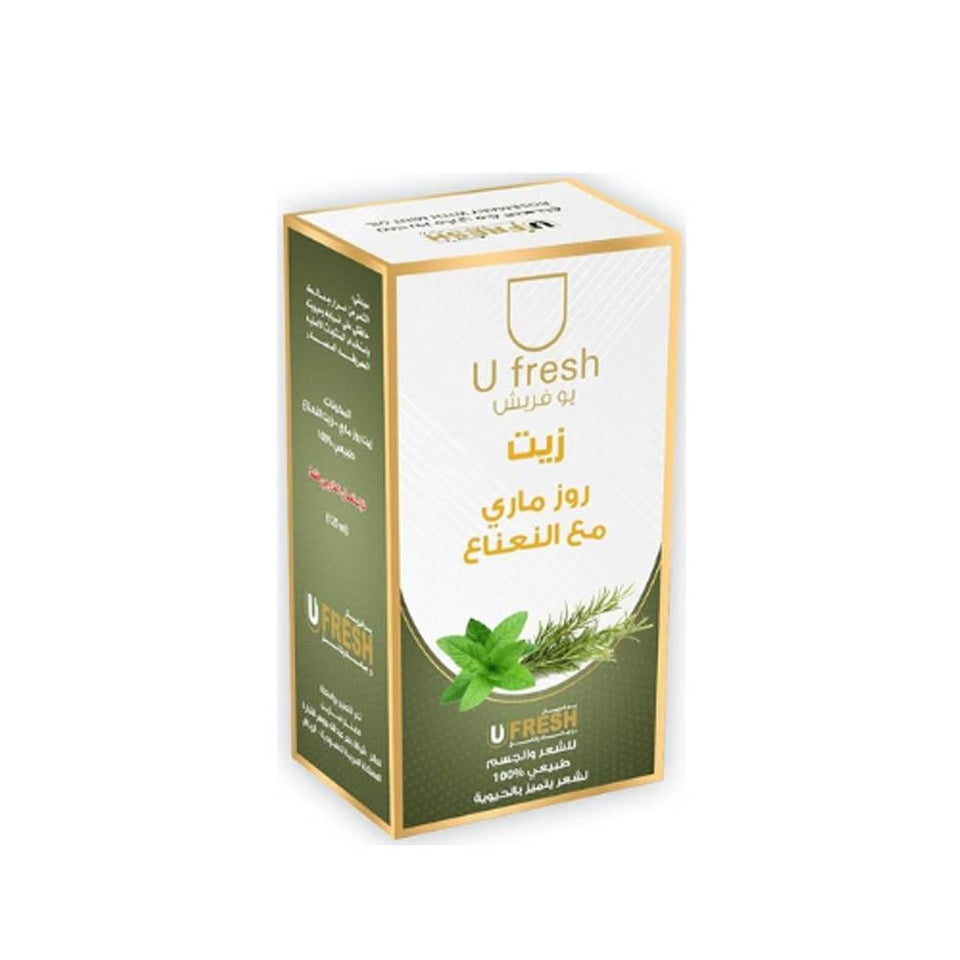 U Fresh Rosemary & Mint Oil for Hair & Body Refreshing & Hydrating 125ml