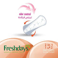 Freshdays 2-in-1 Regular Daily Sanitary Pads, Cotton-Like Surface, 24 Count
