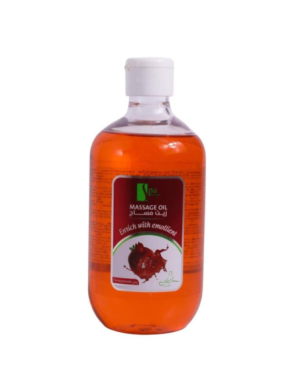 Spa System Pomegranate Massage Oil - 500 ml for Skin Softening and Relaxation
