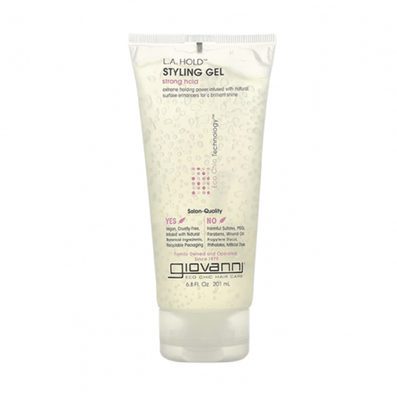 Giovanni Strong Hold Styling Gel for All Hair Types, Eco-Chek Technology, 200ml