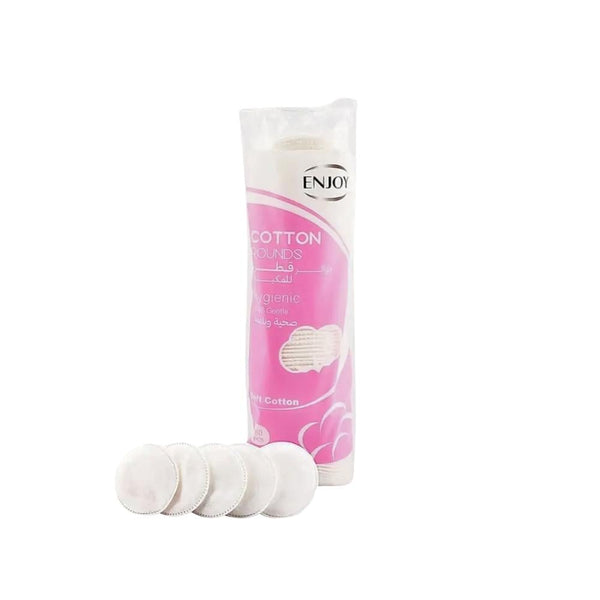 Enjoy Round Facial Cotton Pads for Makeup Removal, 80 Count